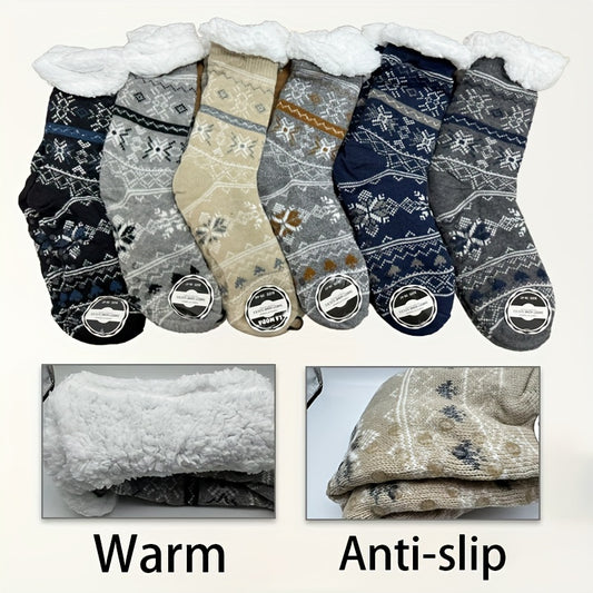 2 Pairs Thickened Home Socks for Autumn/Winter - Christmas Casual Floor Socks