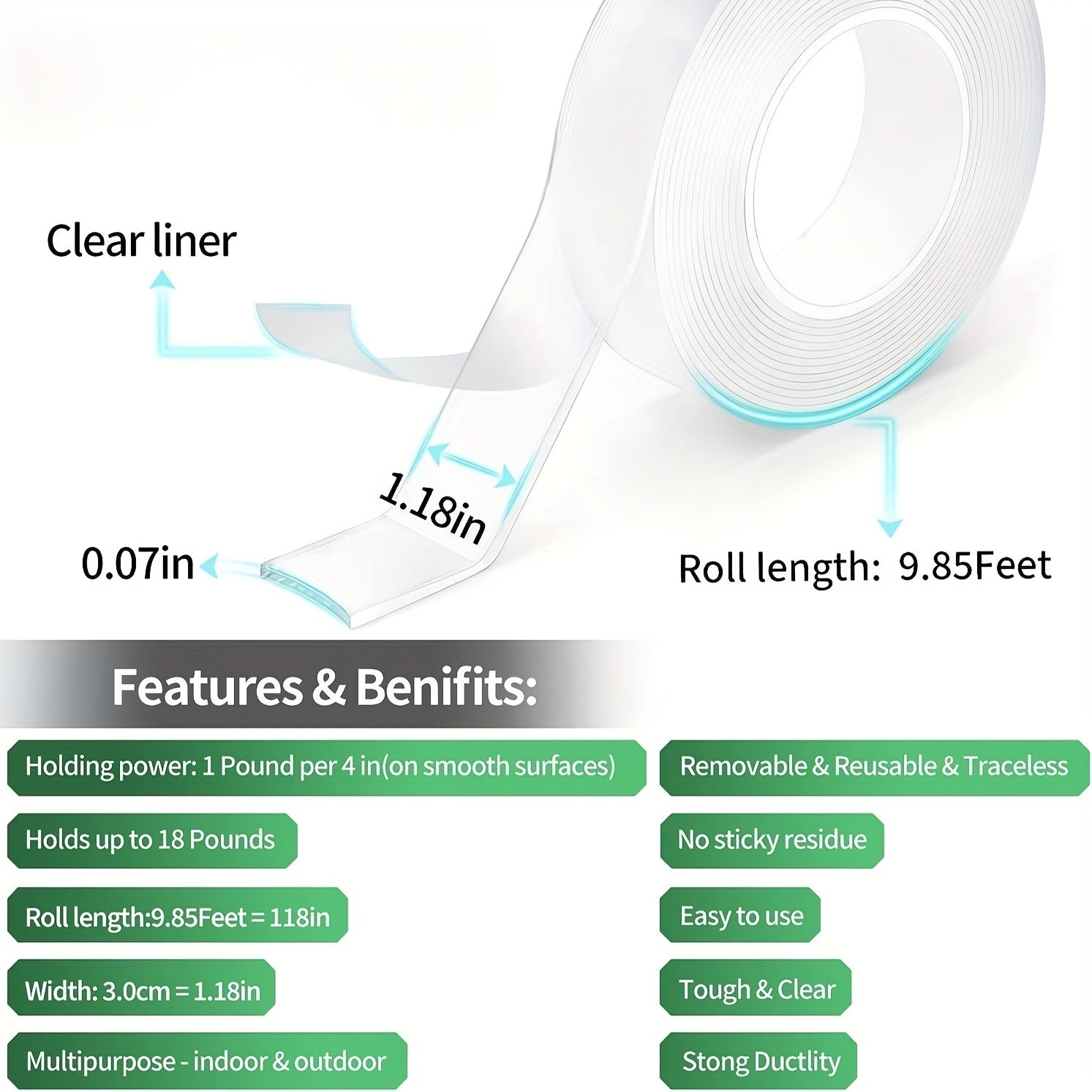 Nano Tape Double Sided Adhesive Sticker Waterproof 1m 2m