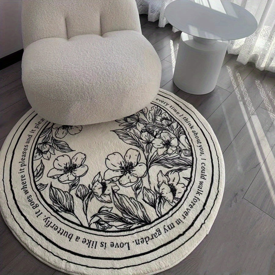 Nordic Round Cashmere Rug Plush Floor Rug 59.94 x 59.94