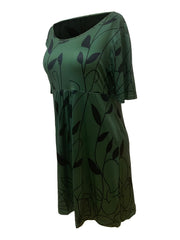  Floral Print Short Sleeve Dress Medium Stretch