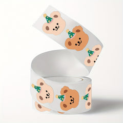 200pcs Bear Adhesive Tape Roll - Crafting Packaging Decor - Durable & Reliable