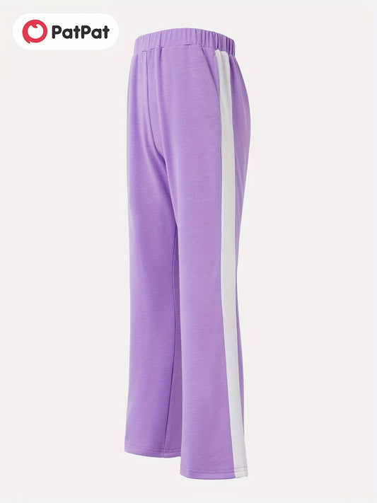 Girls Athleisure Wide Leg Sweatpants for Sports Running