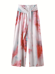 Women's Plus Tie Dye Wide Leg Trousers