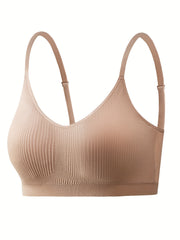 Textured Solid Wireless Bras Women's Intimates Lingerie