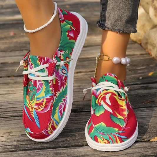 Floral Canvas Low Shoes Chinese Style Flats