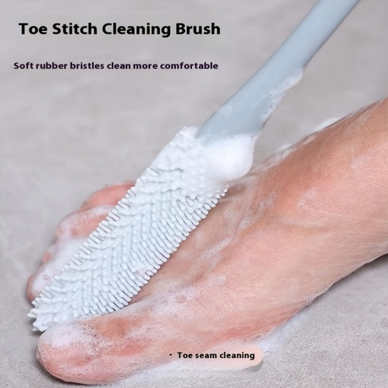 Ergonomic Foot Scrub Brush Silicone Toe Cleaner Exfoliating