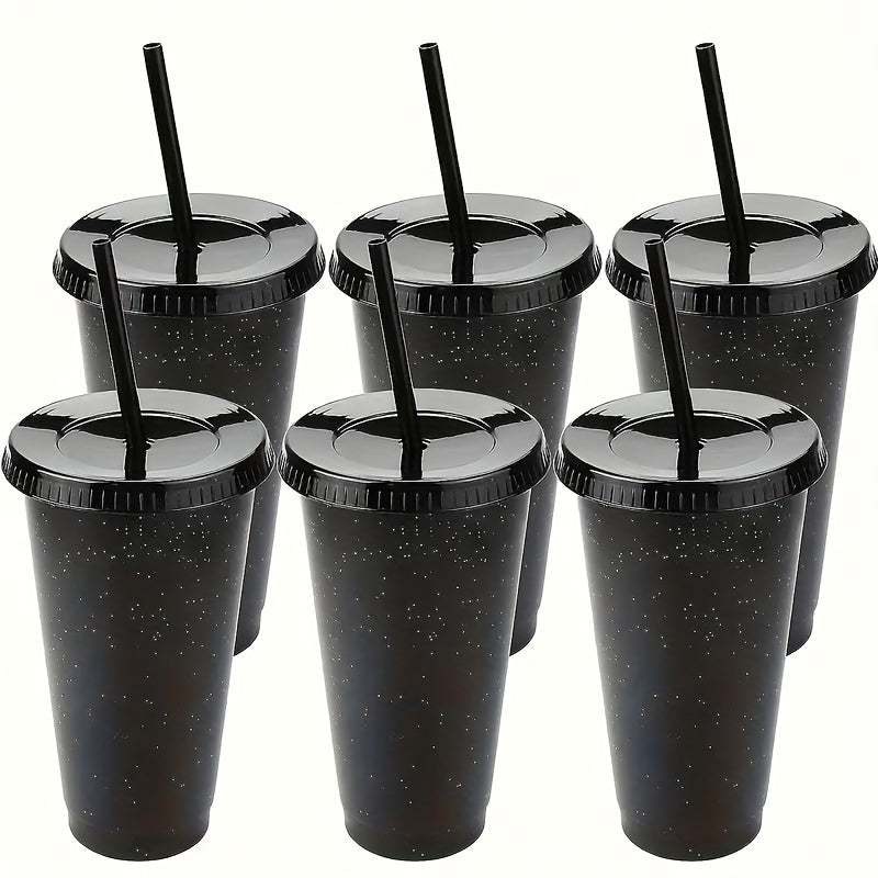 5pcs 710ml Water Bottle with Lid and Straw, Portable Lightweight Water Cup