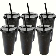 5pcs 710ml Water Bottle with Lid and Straw, Portable Lightweight Water Cup