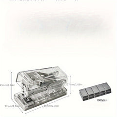 1pc Mini Stapler Clear Handheld Effortless Paper Bookbinding Machine