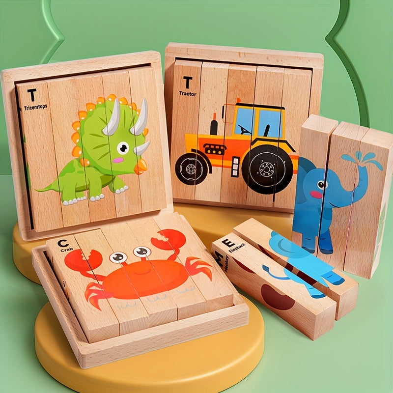 Wooden Block Building Set for Kids - Educational and Imaginative Toy