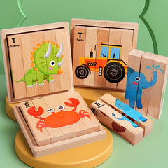 Wooden Block Building Set for Kids - Educational and Imaginative Toy