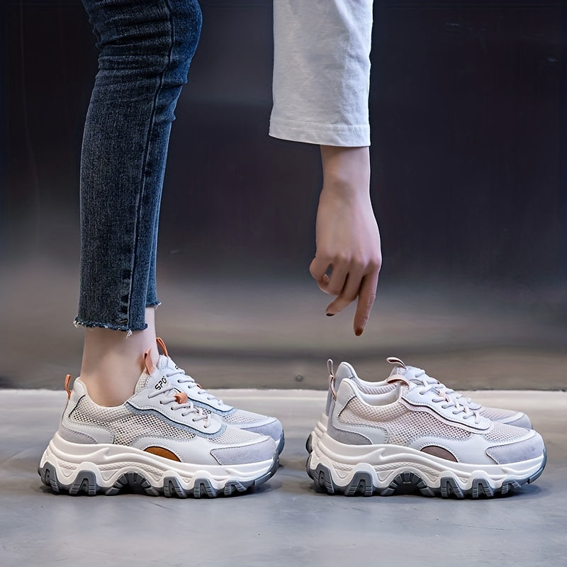Women's Mesh Breathable Chunky Sneakers Comfortable Thick Bottom Non Slip