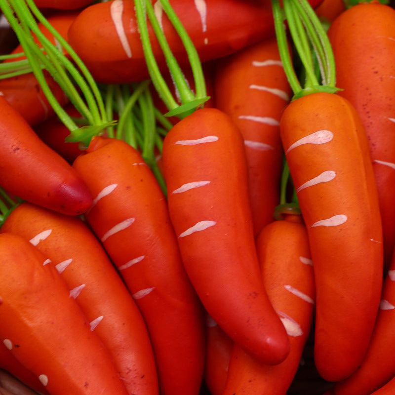 Orange Carrots with Green Leaves Plastic Simulation Vegetable Model Toy