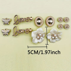 Camellia Shaped Bling Shoes Charms For Clog