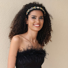 Vintage Crystal Pineapple Headband Rhinestone Headdress Hair Band