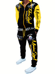 Men's Hiphop Letter Print Tracksuit Set