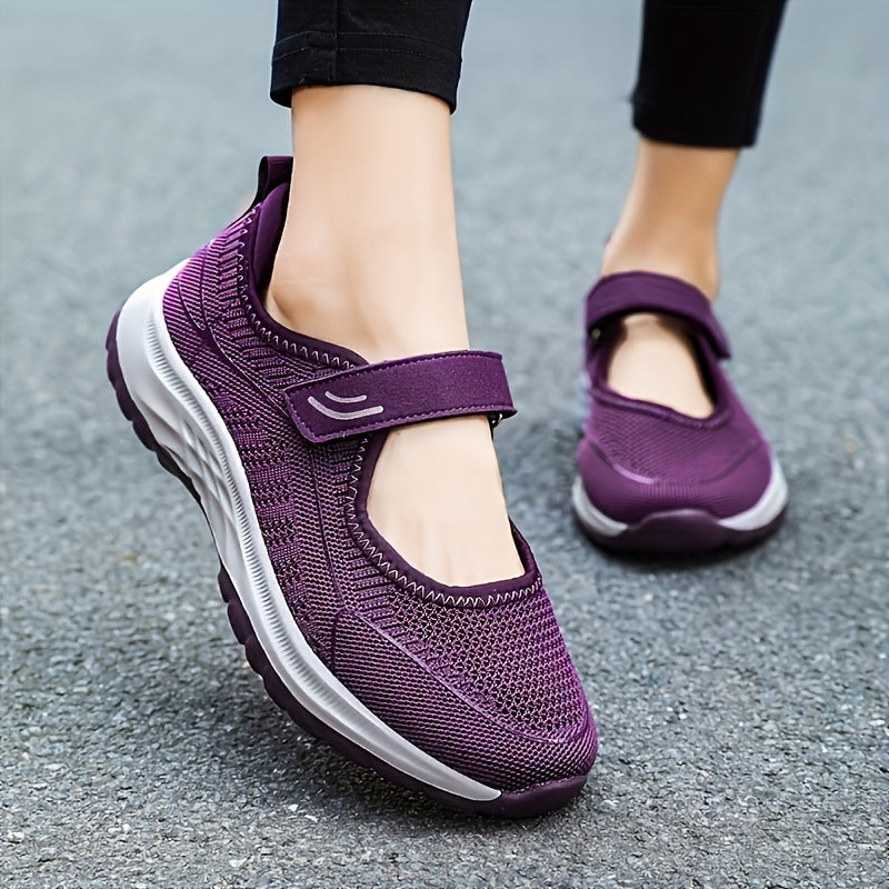Women's Backless Walking Shoes Flying Woven Slip on Sneakers