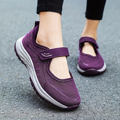 Women's Backless Walking Shoes Flying Woven Slip on Sneakers