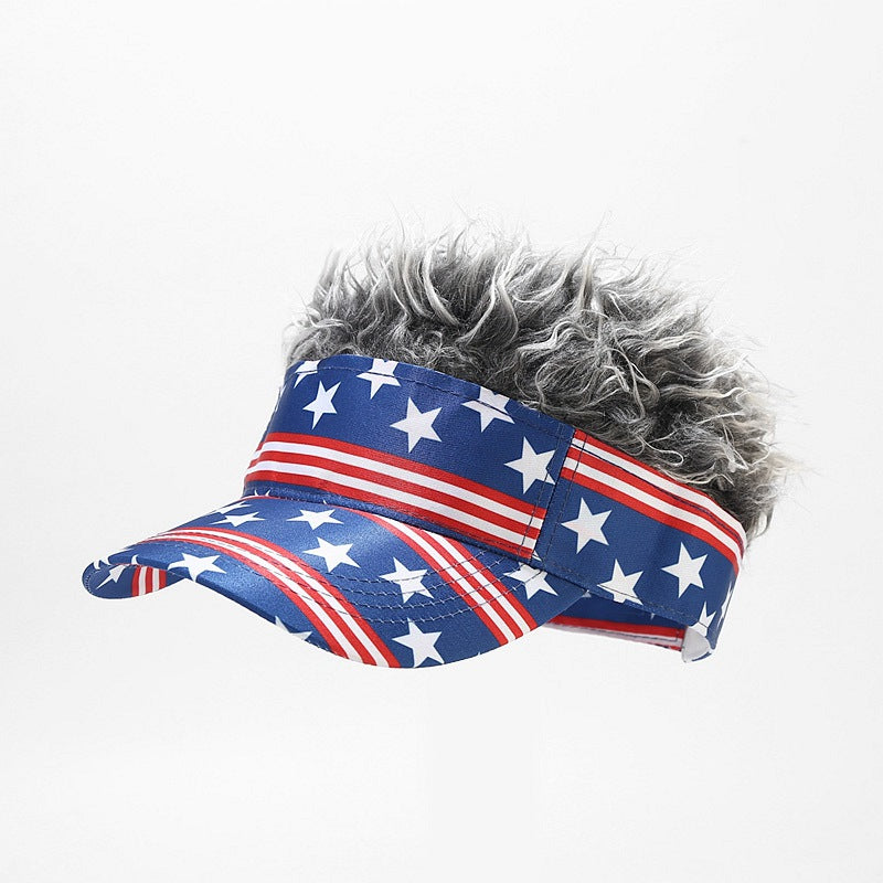 Sun Visor Hat With Spiked Hairs Baseball Cap