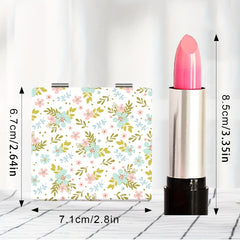 Portable Pocket Makeup Mirror Foldable HD Pastoral Style Floral
