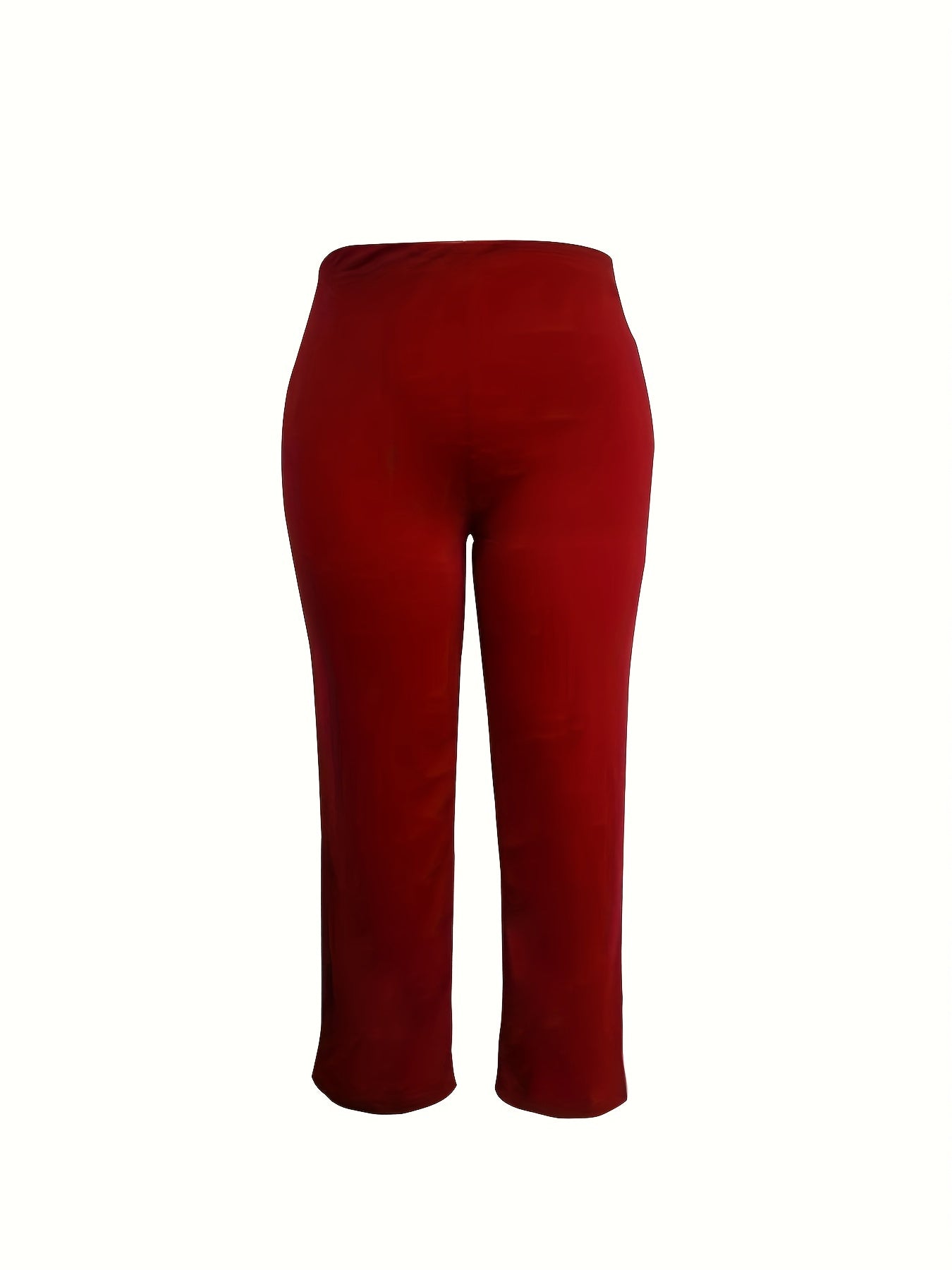  Casual Pants Women's Plus Solid Straight Leg Pants