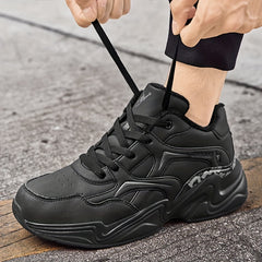Men's Chunky Lace-up Winter Sneakers Fuzzy Inside Shoes