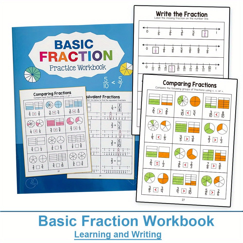 LACHILLY'S Fraction Learning & Practice Workbook 3-4 Math