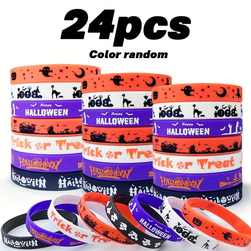 Halloween Party Silicone Bracelets 24pcs Trick Or Treat Team Rewards