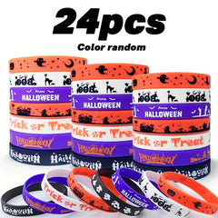 Halloween Party Silicone Bracelets 24pcs Trick Or Treat Team Rewards