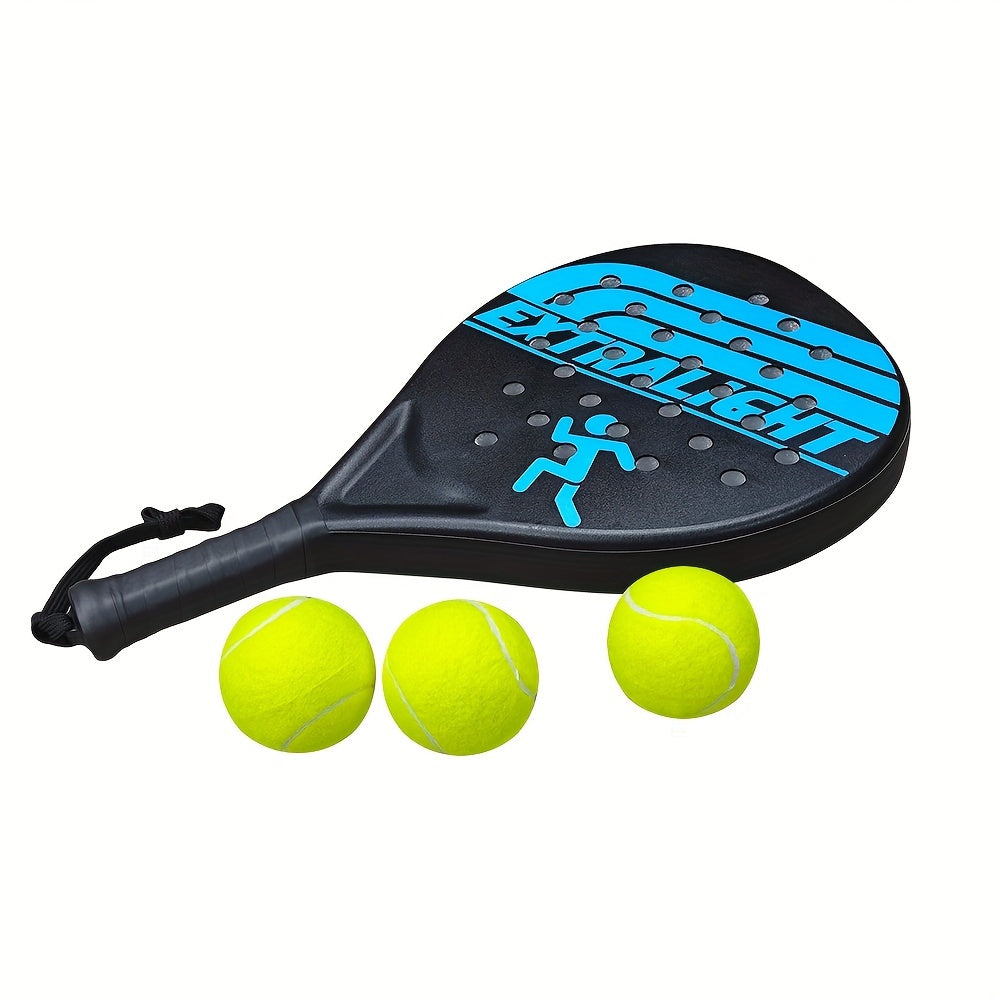 Lightweight Padel Racket With 3 Balls & Mesh Storage Bag