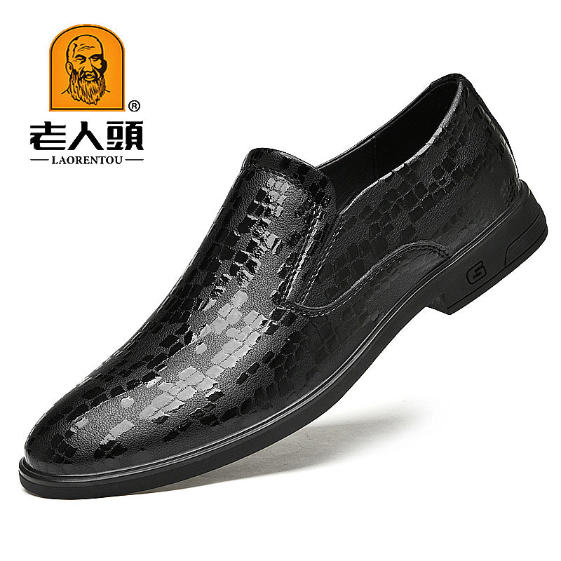 LAORENTOU Men's Leather Pointed Toe Oxford Shoes Dress Shoes