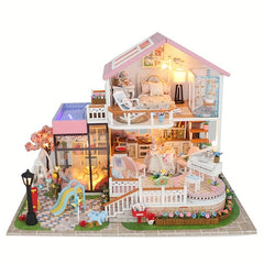 Wawa House Doll House DIY Villa Kit Princess Toy Home Decoration