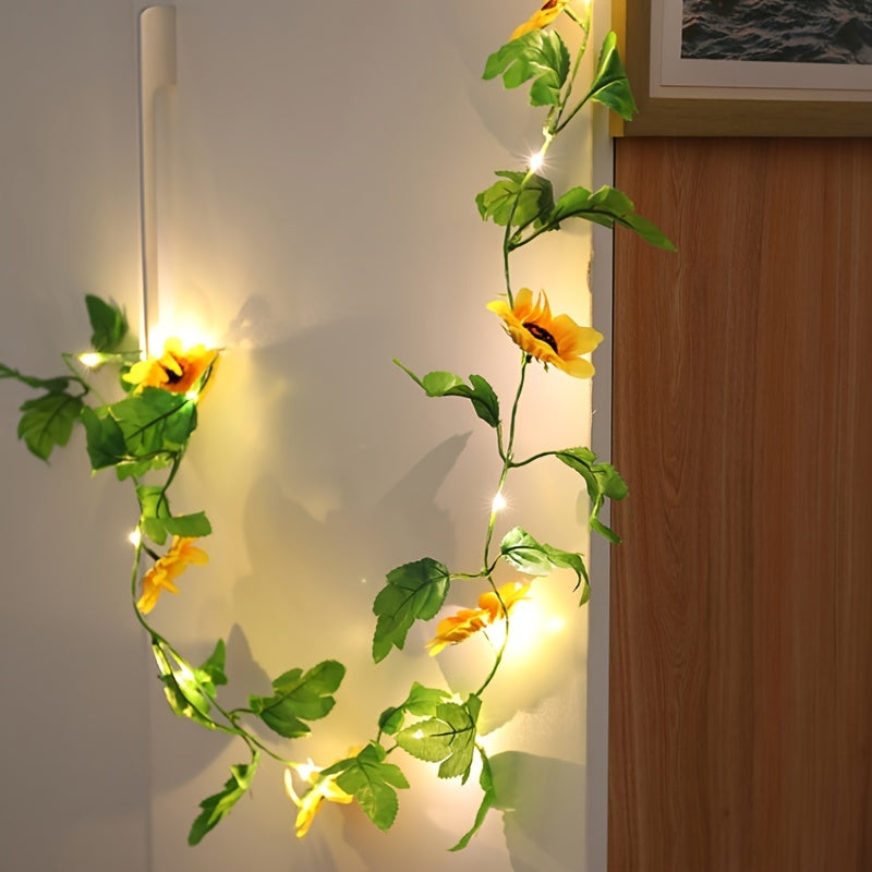 20 LED Sunflower String Lights 6 6FT Garland Flower Fairy Lights Bedroom Wedding