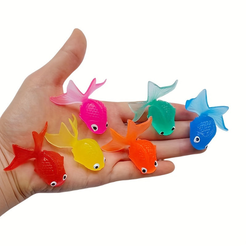6pcs Large Silicone Goldfish Toys for Kids Fish Tank Decor