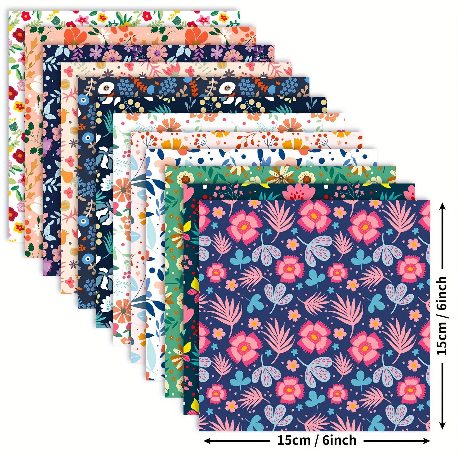 12pcs Flower Series Brochure Paper for DIY Background Scrapbook Art