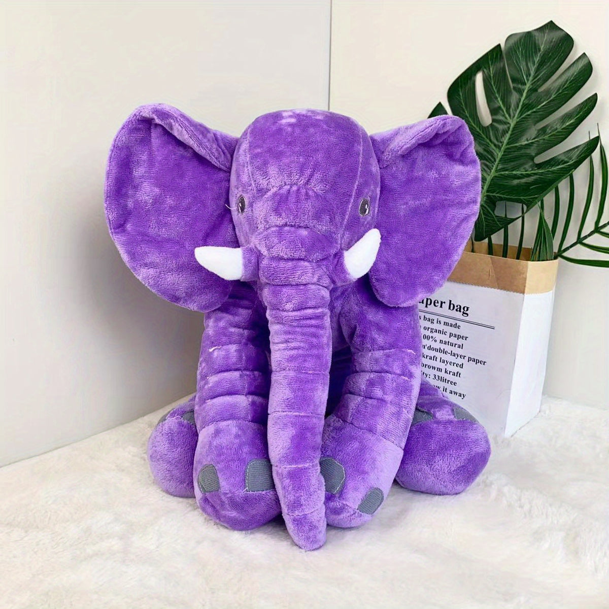 Soft Plush Elephant Toy Pillow - Sleeping Back Cushion Animal Doll Gift