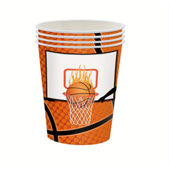 24pcs Basketball Party Tableware Set Disposable Paper Plates Cups