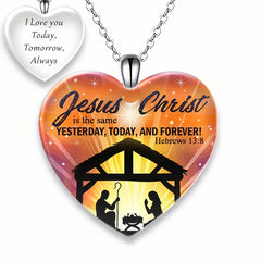 Heart Shaped Crystal Pendant Alphabet Necklace Gift