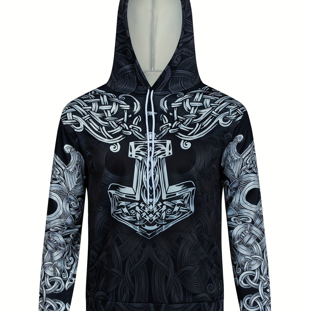 Men's Mythical Graphic Novel Hoodie Vintage Breathable Hooded Sweatshirt