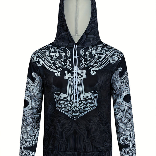 Men's Mythical Graphic Novel Hoodie Vintage Breathable Hooded Sweatshirt