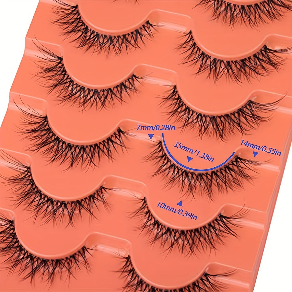 Natural Look Fox Eyelashes 3D Faux Mink Eyelashes 7 Pairs