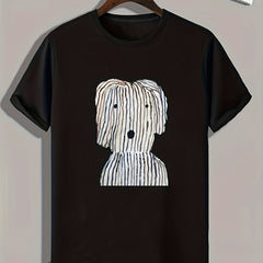 Dog Pattern Print Men's Graphic T shirt for Summer