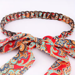 Colorful Ribbon Braid Boho Belt Bowknot Sash Belt Classic Jeans Waistband