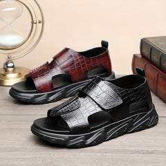 Men's Hook And Loop Sandals Non Slip Open Toe Outdoor Beach Shoes
