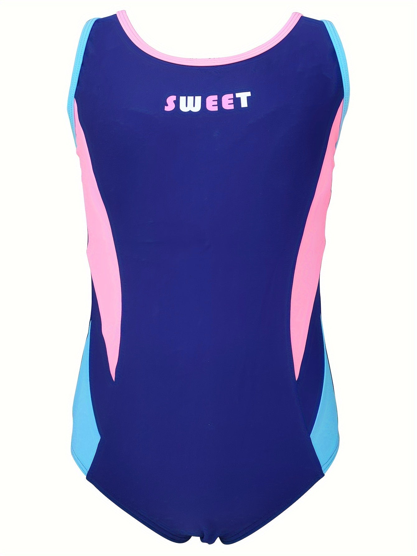 Girls Splicing SWEET Print Sleeveless 1 piece Swimwear Summer Clothes