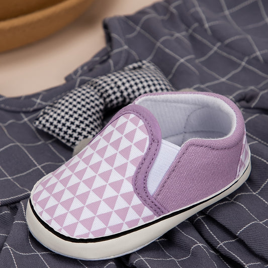 Baby Girl's Checkerboard Soft Canvas Shoes