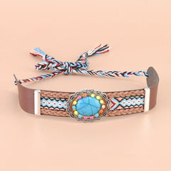 Boho Turquoise Tassel Hat Band Western Style Cowboy Cowgirl Hatband
