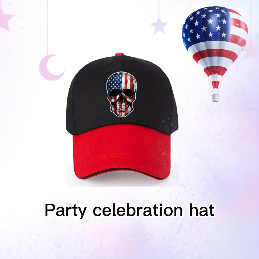 Independence Hat Skull Head American Flag Sports Outdoor Hat