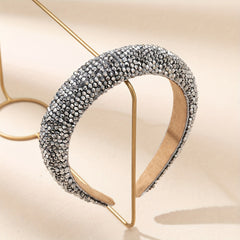 Baroque Rhinestone Wide Headband Padded Headdress Glitter Hair Band
