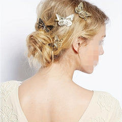 12pcs Metal Butterfly Hair Clip Hair Accessories For Women